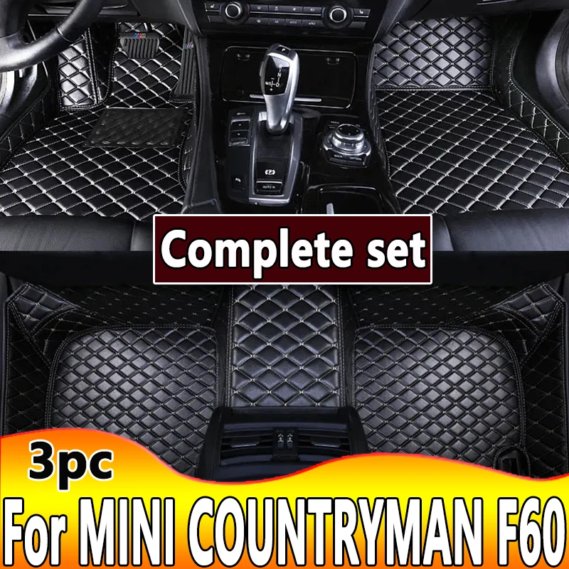 Custom Car Floor Mats for MINI COUNTRYMAN F60 5 Seat 2017-2021 Year Eco-friendly Leather Car Accessories Interior Details