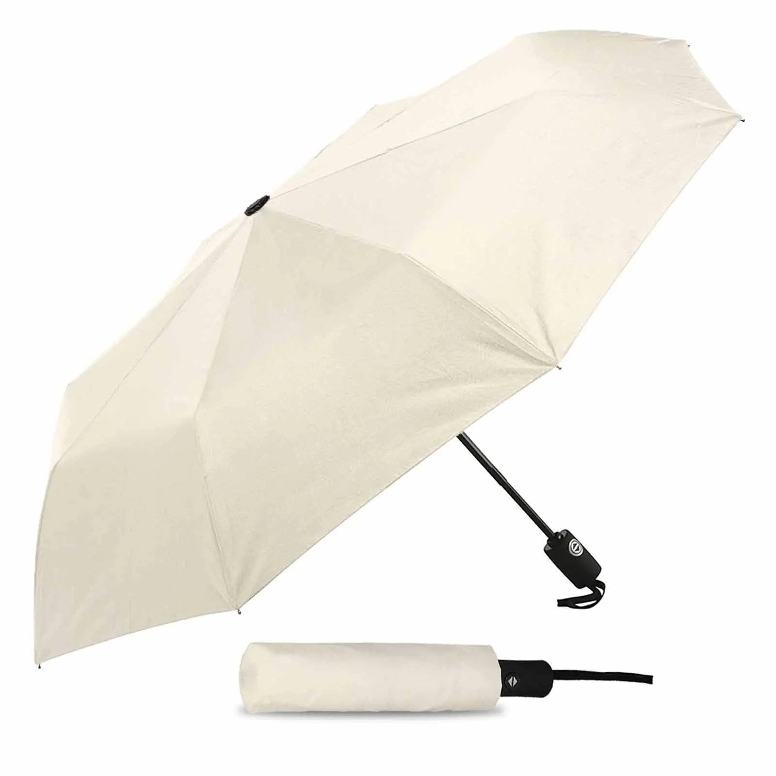 Solid Color Cream Flower Automatic Umbrella for Rain Foldable Parasol Umbrella Eight strand Outdoor Umbrellas