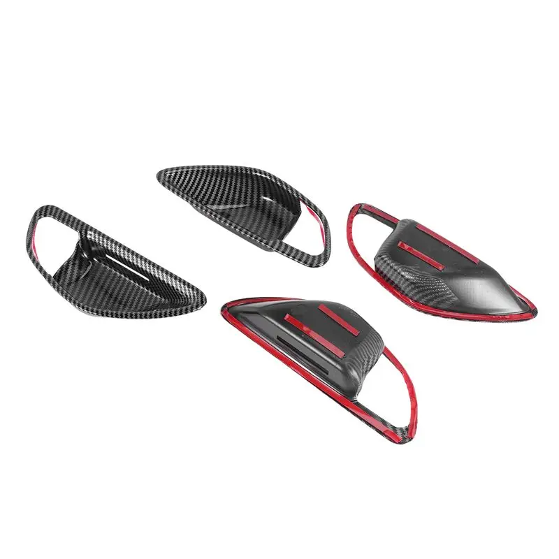 A76T-Carbon Fiber Car Door Handle Bowl Cover Trim For Mercedes Benz C E GLC Class W205 X253 GLC260L E3000L C200L 15-21 LHD