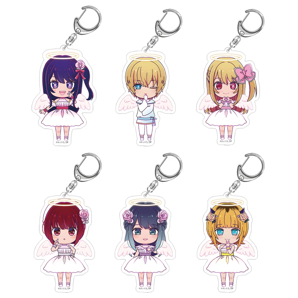 Oshi no Ko Ai Hoshino Aqua Hoshino Ruby Hoshino Akane Kurokawa Mem-Cho Angel Series Chibi Anime llavero acrílico bolsa colgante de juguete