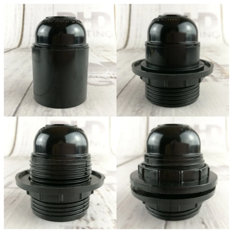 2 pieces E26/E27 bakelite sockets plastic CE/UL lamp holders 110V/220V 4 styles black plastic lighting bases