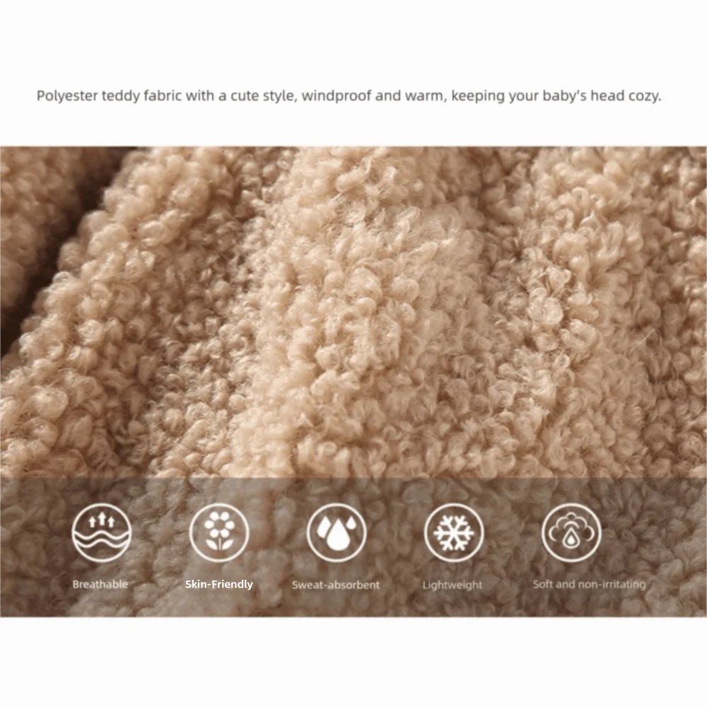 

Новая теплая шапка с милым мультяшным медведем, ветрозащитная, морозостойкая, защитная шапка для ушей, утолщенная зимняя шапка-бини