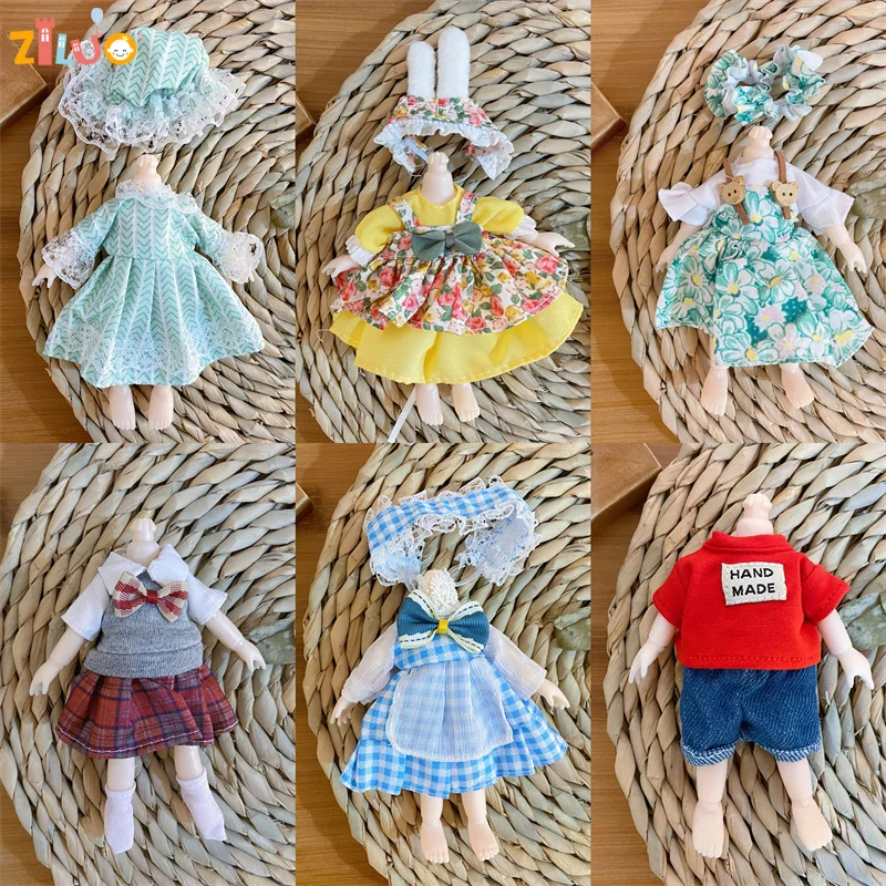 1/8 Doll Clothes for 16cm BJD Dolls Princess Dress Up Cute Clothes Skirt Toys Dolls Accessories Toys for Girls Boys Kids Gift