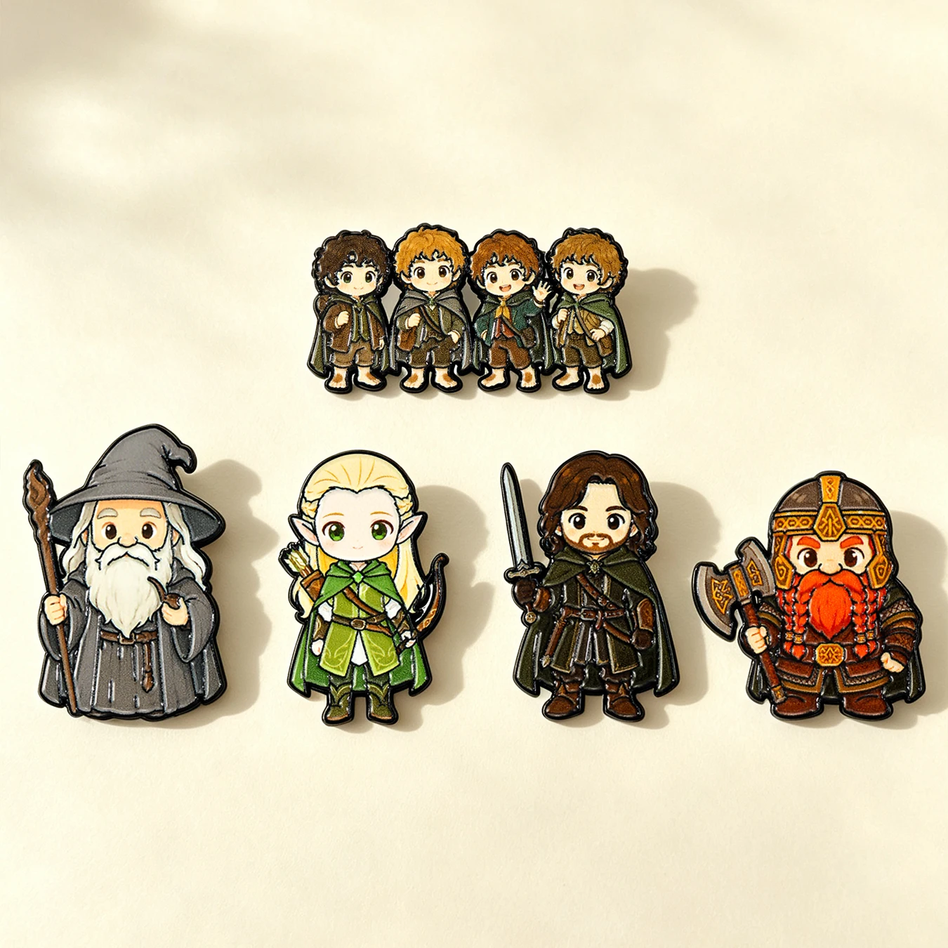 5/10 Stück Niedliches Chibi-Fantasy-Film-Emaille-Pin-Set, Cartoon-Charakter-Reversnadeln, Taschendekoration, Sammlerstück-Geschenk für Fans – Detail 4