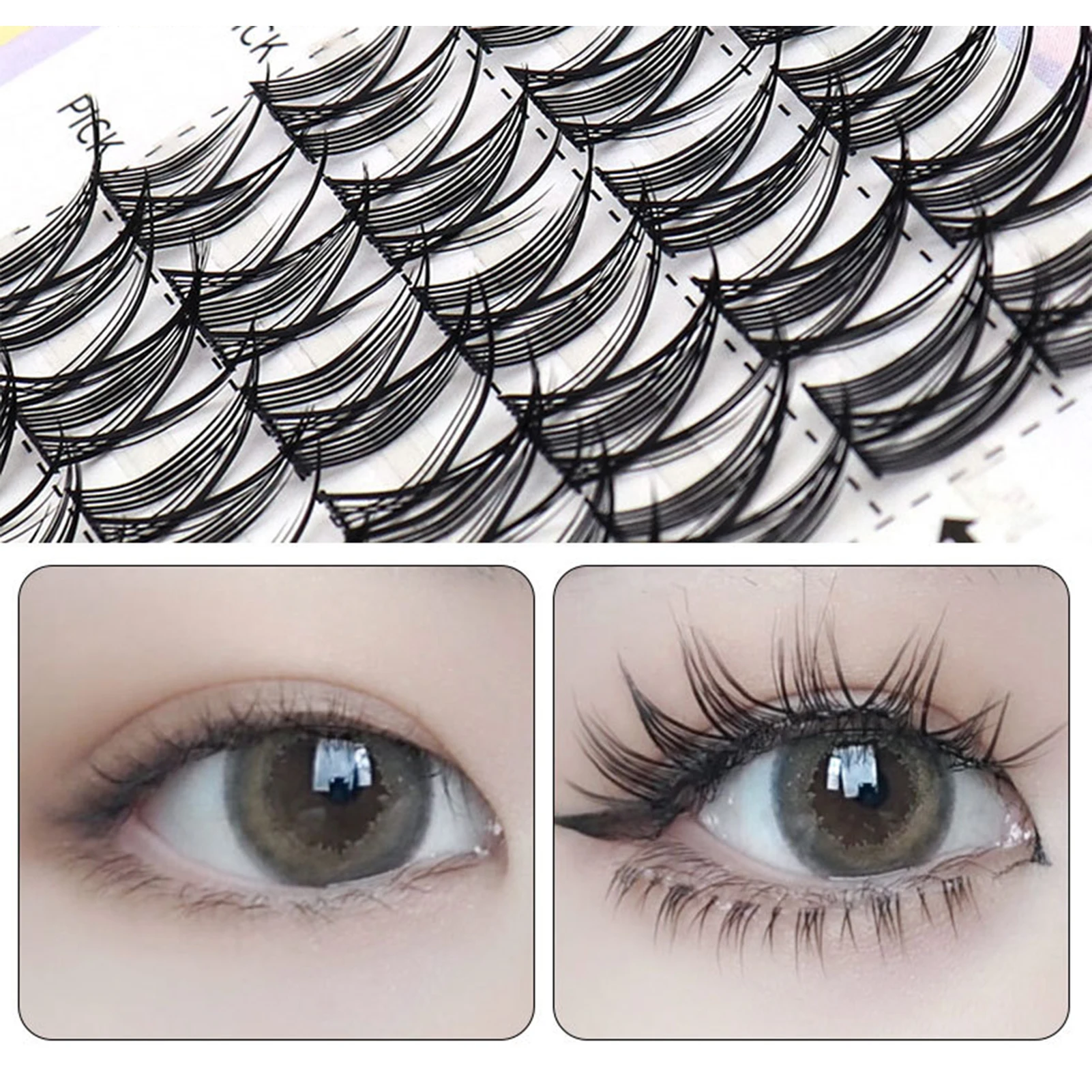 Long False Eyelashes for Women Eyes Looking Bigger Brighter Fuller for Party Cosplay Makeup Supplies PR Sale