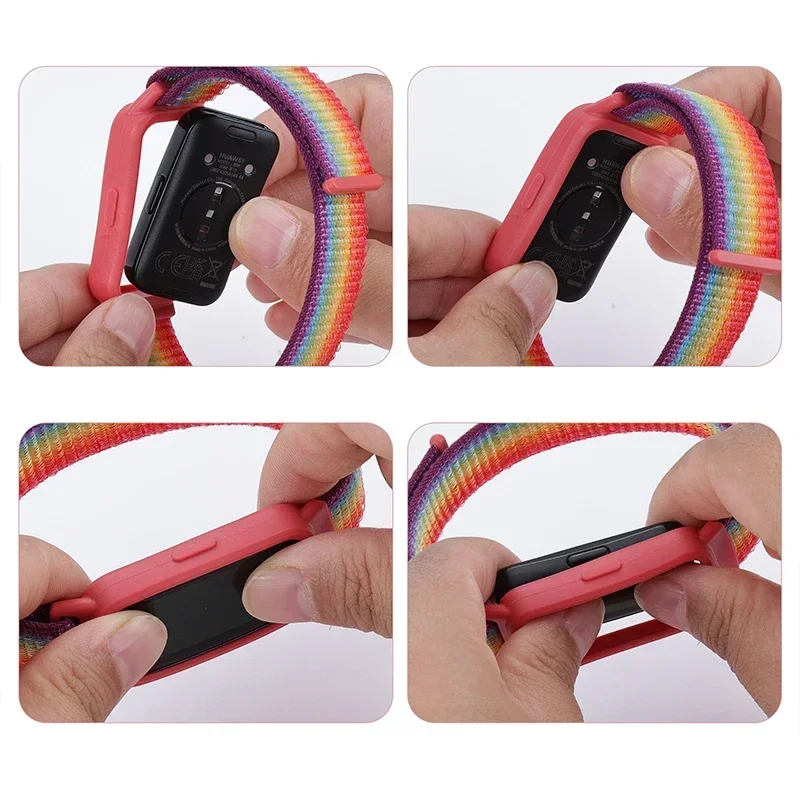 حزام لهواوي باند 9 8 كوريا ملحقات الساعة الذكية حزام بديل نايلون رياضي معصم سوار ساعة هواوي باند 9 8