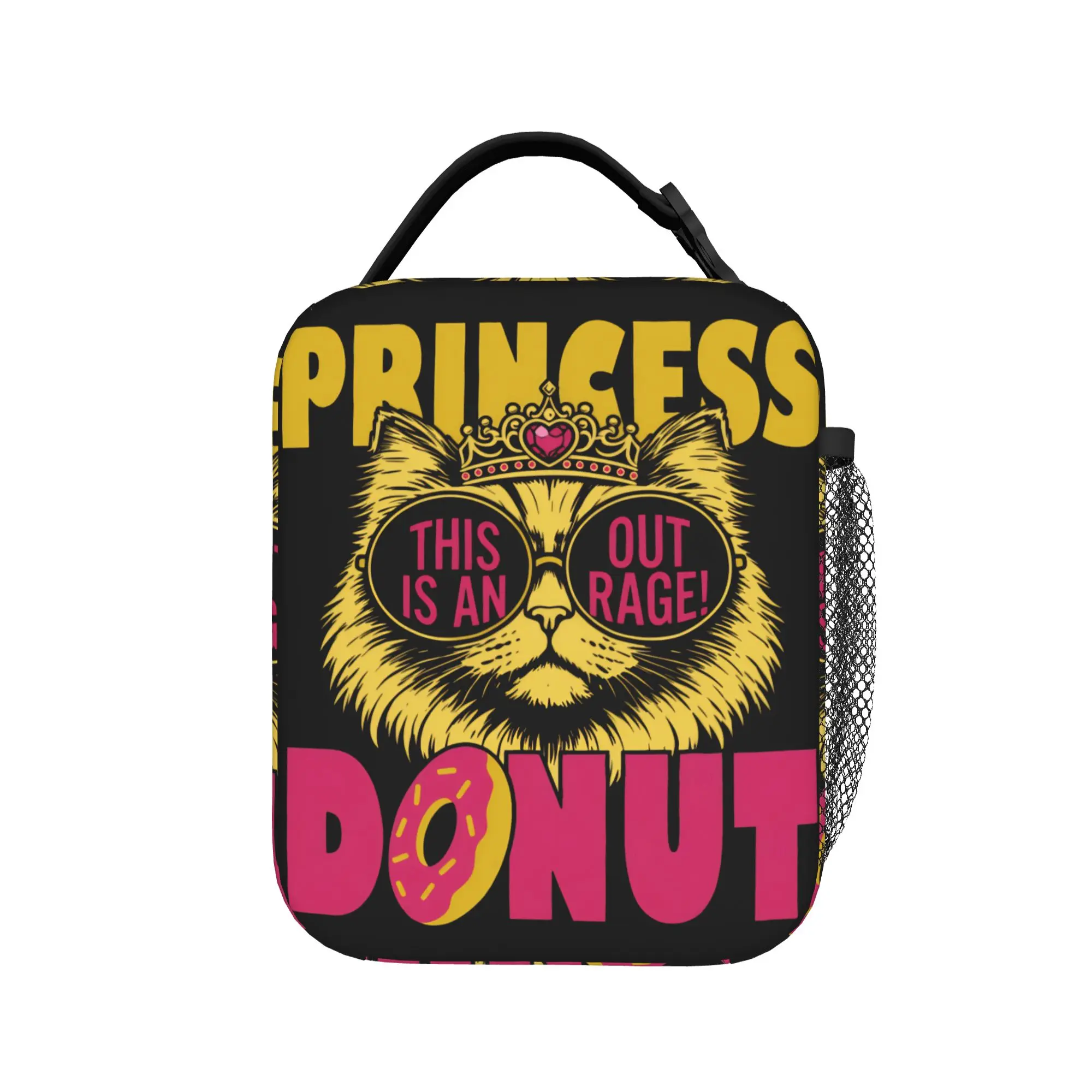 Retro Dungeon Crawler Carl Cats Insulated Lunch Bag Thermal Bag Reusable,Meal Container Tote Lunch Box Men Women School  Picnic