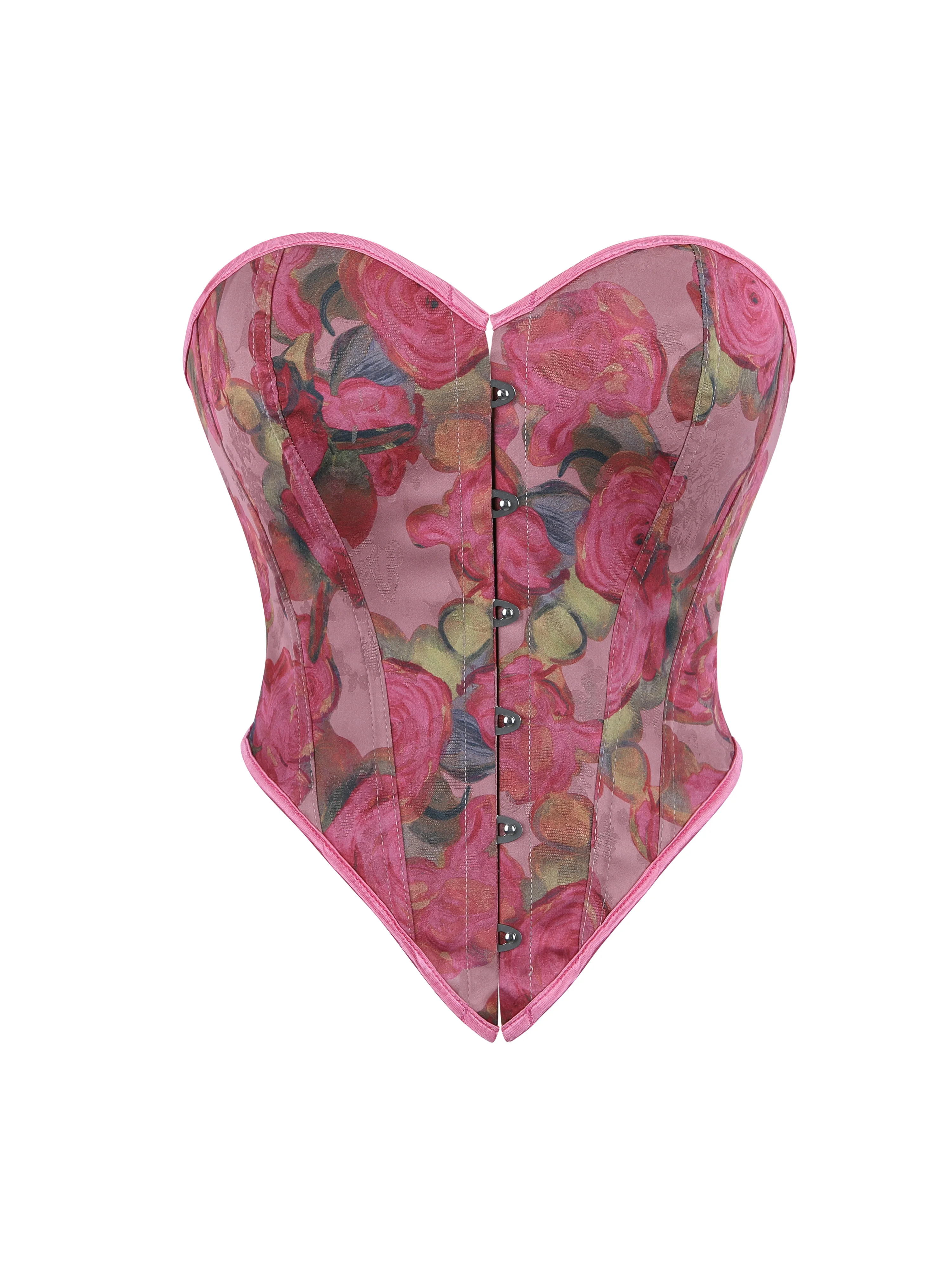 

Новый женский винтажный корсет, бюстье с цветочным принтом и картиной маслом, корректирующее белье без бретелек для похудения, верхняя одежда