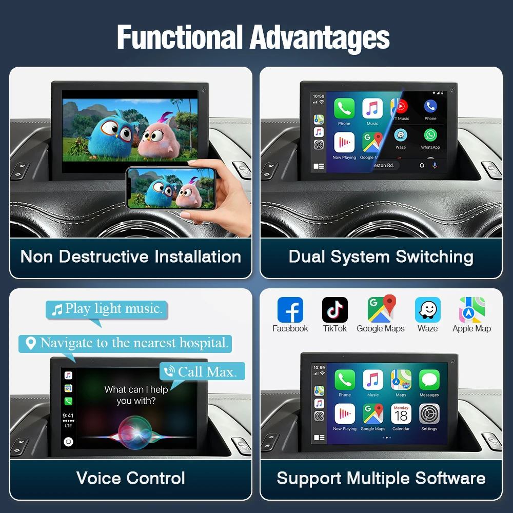 AUTOTOP Bezprzewodowy dekoder CarPlay Android Auto do Peugeot Citroen DS rneg ng4 RNEG2 207 308 407 3008 5008 RCZ 807 Partner Expert Jumpy Beringo C3 C4 C5 C8 DS3 DS4 DS5 meg-D ng4 RNEG2 2007-2015