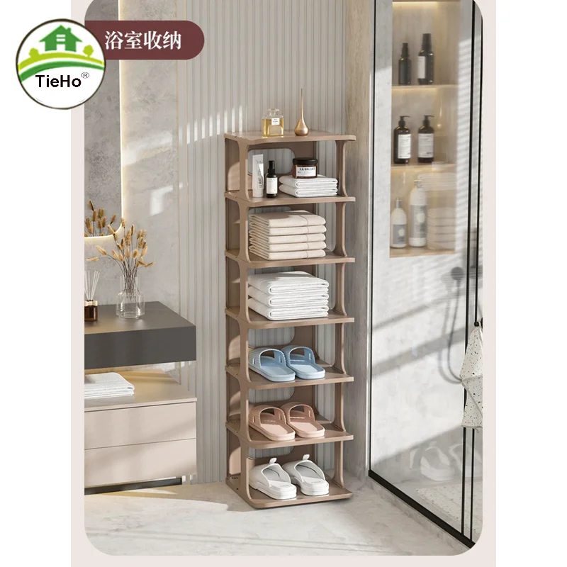 Simple Multi-layer PP Storage Shoe Rack Household Bathroom Dust-proof Shoe Cabinet Folding Shoe Organizer Home Accessories