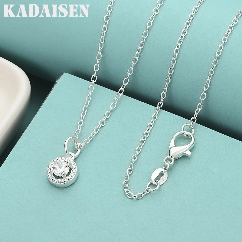 

Ожерелье из стерлингового серебра 925 пробы для женщин, ювелирные изделия, 18 дюймов, красивый кулон с цветами из циркона, модные подарки на Рождество, свадьбу, вечеринку