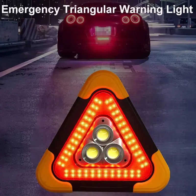 3 in 1 Solar Emergency Triangular Warning Light Safety Emergency Breakdown Alarm Lamp Portable Solar Light For Camping Workin