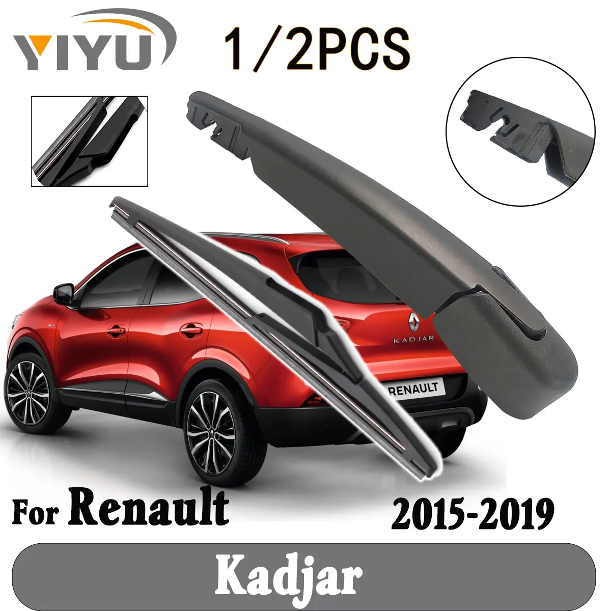 

1/2PCS Rear Wiper Blade Wiper Arm Windshield Windscreen Clean Tailgate Window Car Rain Brush For Renault Kadjar 2015-2019