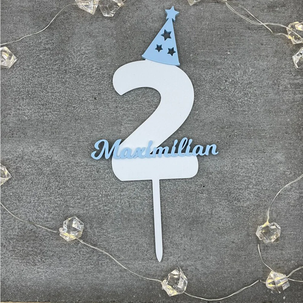 1PC Custom PMMA Cake Topper - Personalized Name & Number Accessory | Laser Engraved DIY Unique Gift for Birthday Celebrations