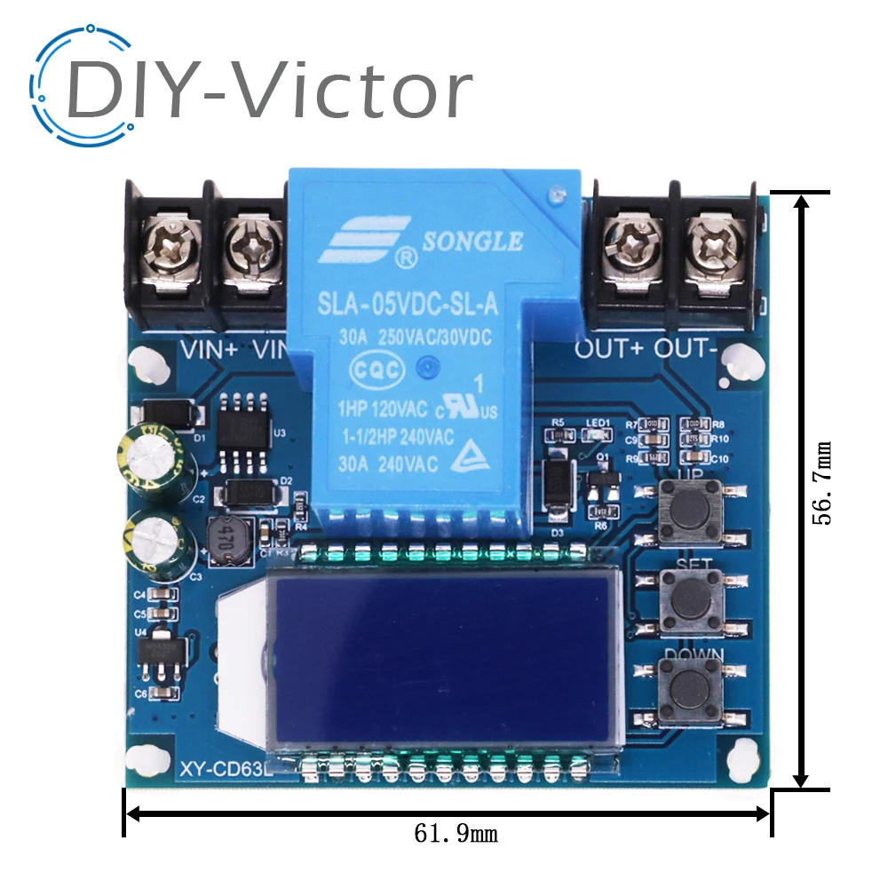 Imagem -06 - Bateria Carregamento Módulo de Controle Xy-cd63l 30a Full Power Off dc Tensão Proteção sob Tensão Power Loss Protector