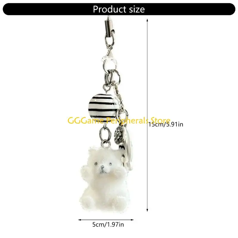 U55B Cartoon Animal Pattern Cellphone Case Lanyard Keychain Bag Decoration Straps Universal Phone Chain Pendant