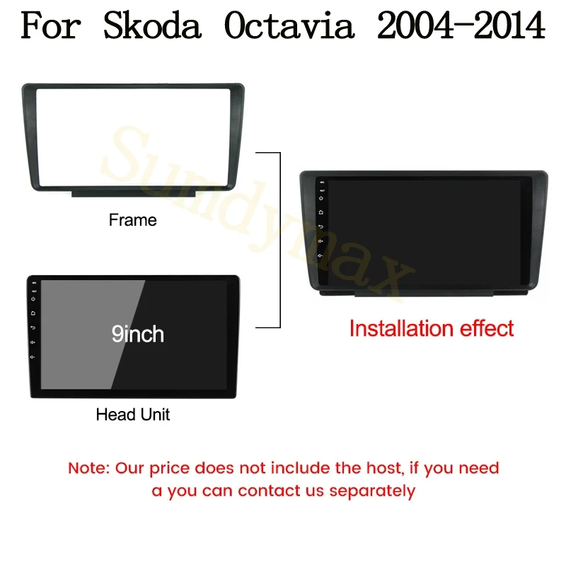 

9inch Car Radio Fascia for Skoda Octavia 2004-2014 DVD Stereo Frame Plate Adapter Mounting Dash Installation Bezel