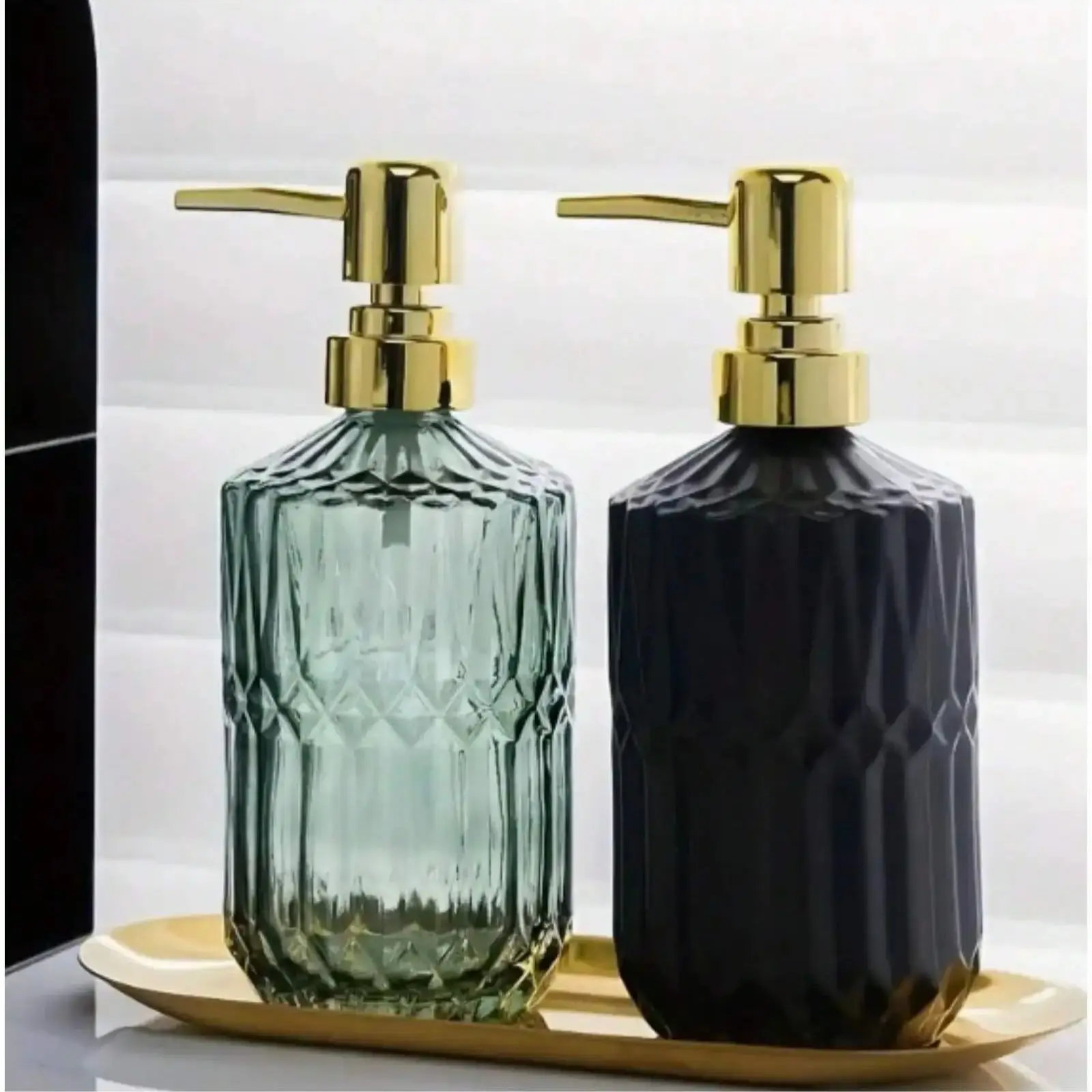 1pc 13.32oz Glass Foam Soap Dispenser Refillable Pump Bottle For Liquid Soap,Shower Gel,Hand Soap, Home Bathroom Accessories