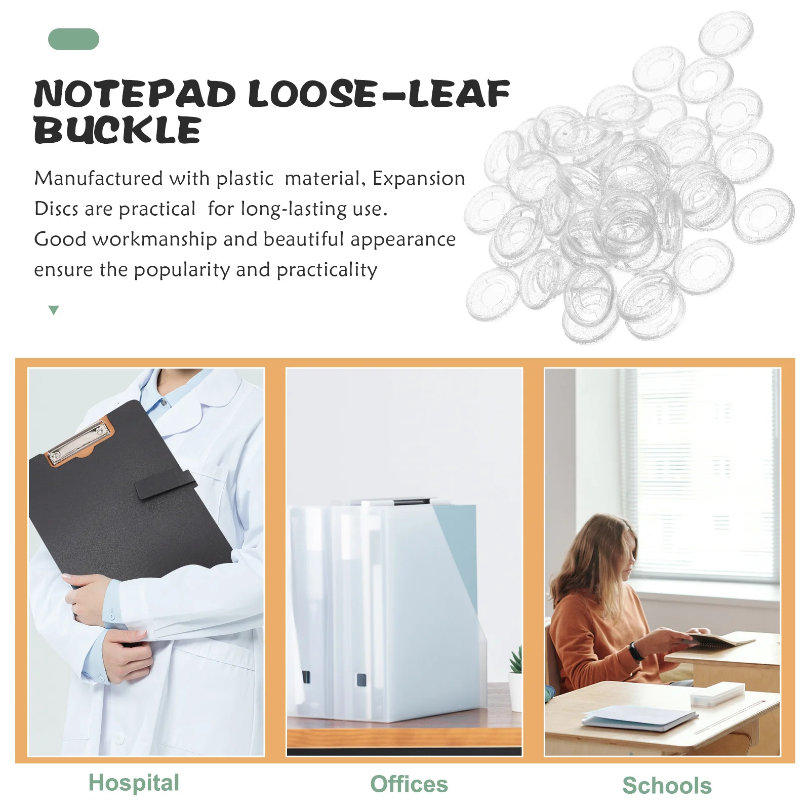 

50 Pcs Binder Disc Discbound Expansion Discs Glitter Powder Supplies for Planners System