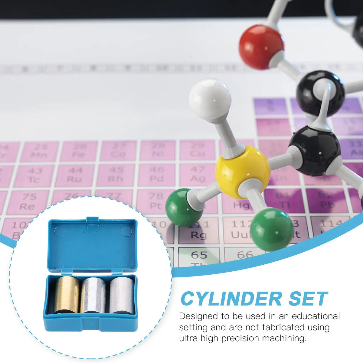 

Cylinder Set Aluminum Copper Iron 3 Pieces for Density Investigation Heat Specific Gravity Experiments Educational Physics