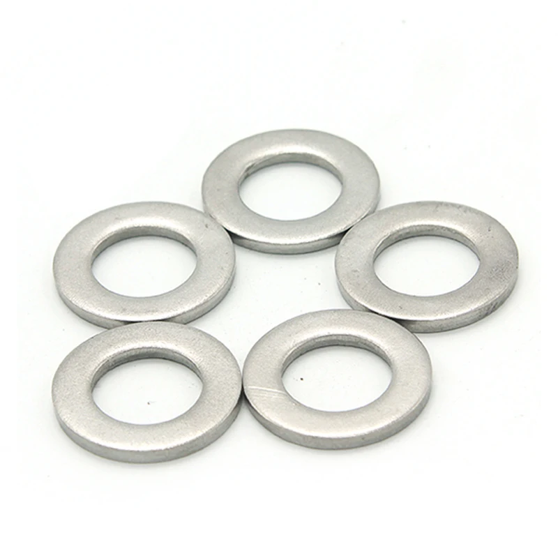 50pcs Flat Washer Plain Gasket Pad M2 M2.5 M3 M4 M5 M6 M8 M10 M12 M14 M16 M20 M22 M24 GB97 DIN988 304 Stainless Steel 10MM 12MM