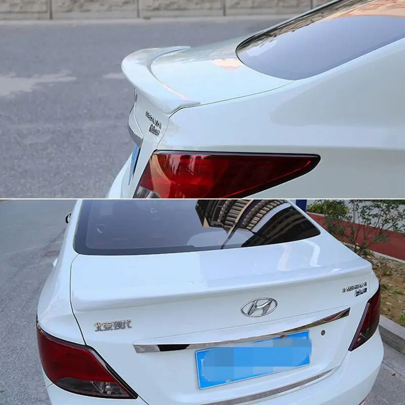 For Hyundai Verna accent Spoiler ABS Material Car Rear Wing Primer Color Rear Spoiler For Hyundai Verna Spoiler 2010-2015