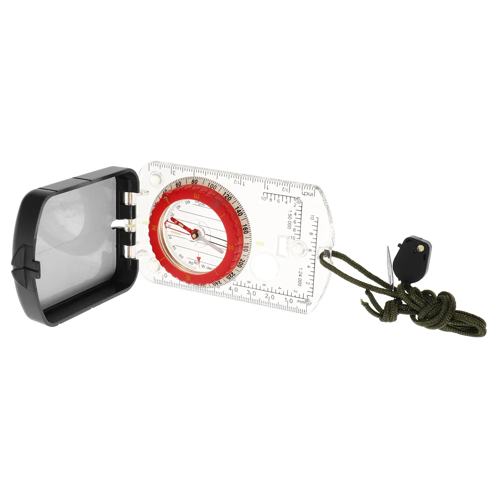 

Luminous Compass Ruler Mirror High Precision Outdoor Navigation Tool for Hiking Survival Orienteering Camping Map Adornment