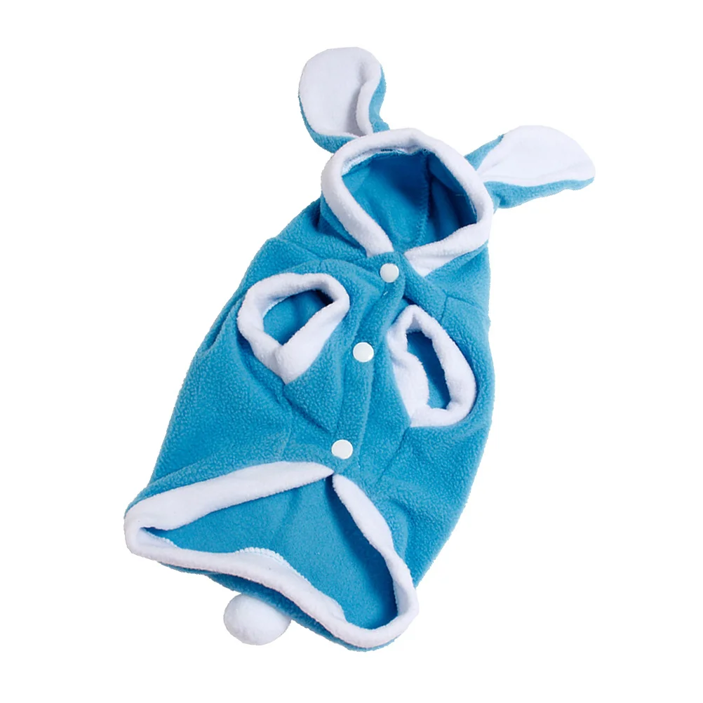 

Pet Dog Keep Warm Rabbit Shaped Comfortable Cotton Vest Blue Size S Breathable Dog Coat Autumn Winter Outdoor Sports Clothing