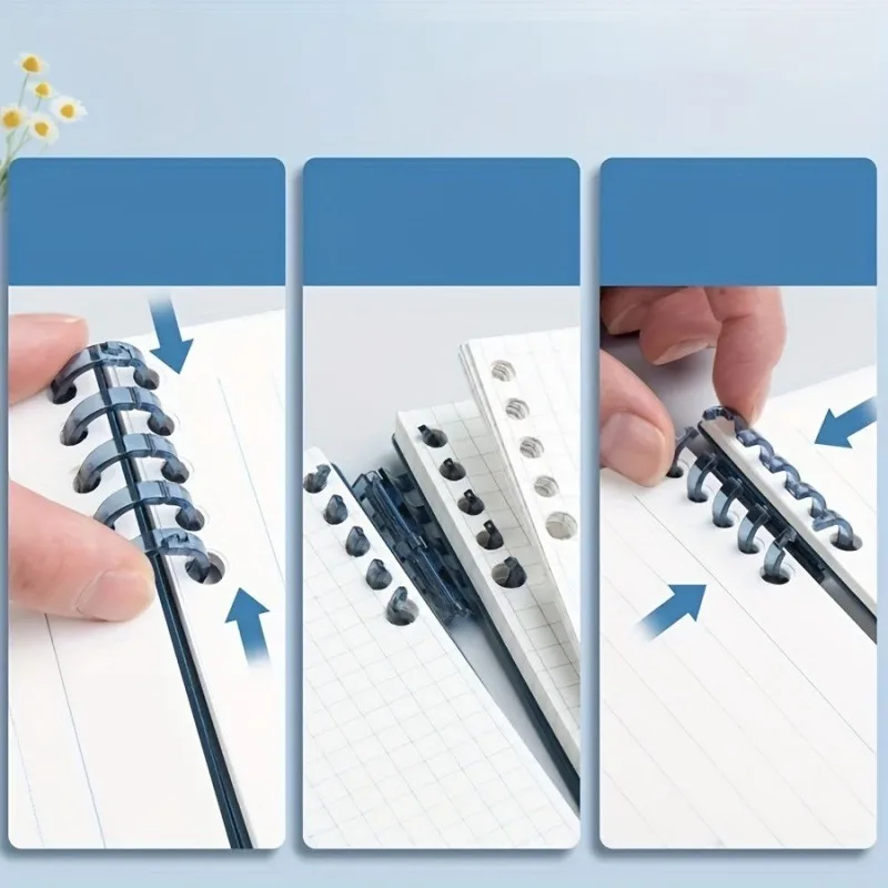 Refillable Spiral Notebook - Top-Flip Binding, Detachable Pages, A5 Lined Journal for Students