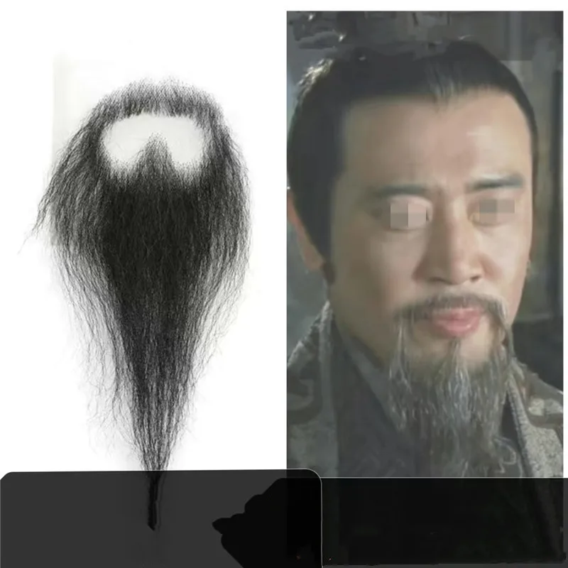 Gute Qualität Lange Spitze Gefälschte Bart Falsa Cosplay Synthetische Spitze Unsichtbare Bärte für Erwachsene Männer Realistische Make-Up Spitze Bärte