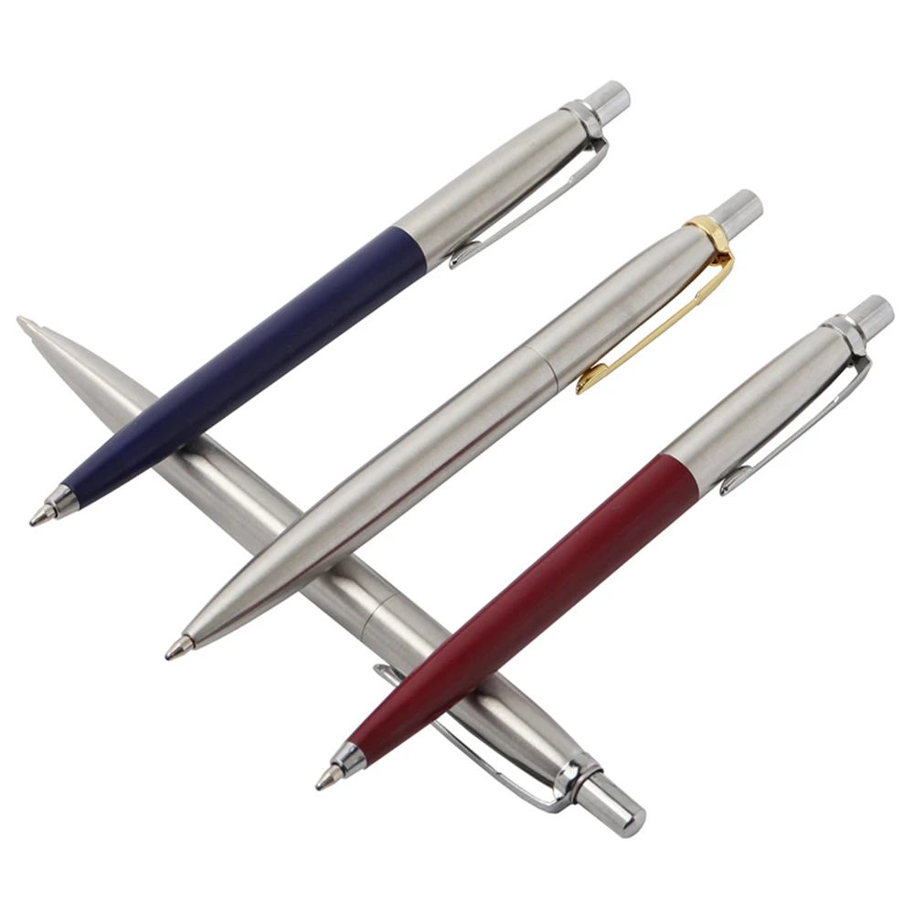 5-teiliges Kugelschreiber-Set aus Metall, G2-Nachfüllung mit blauer Tinte, automatische Stifte, Werbestifte für Schule, Büro, Schreibwaren, Metallstift – Detail 1