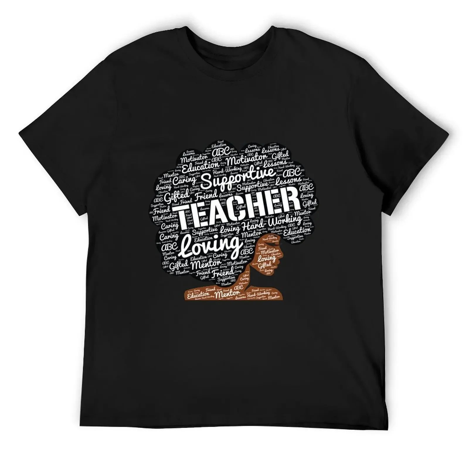 

Words in Afro Art for African American Teacher T-Shirt summer top shirts graphic customizeds oversized t shirts for men