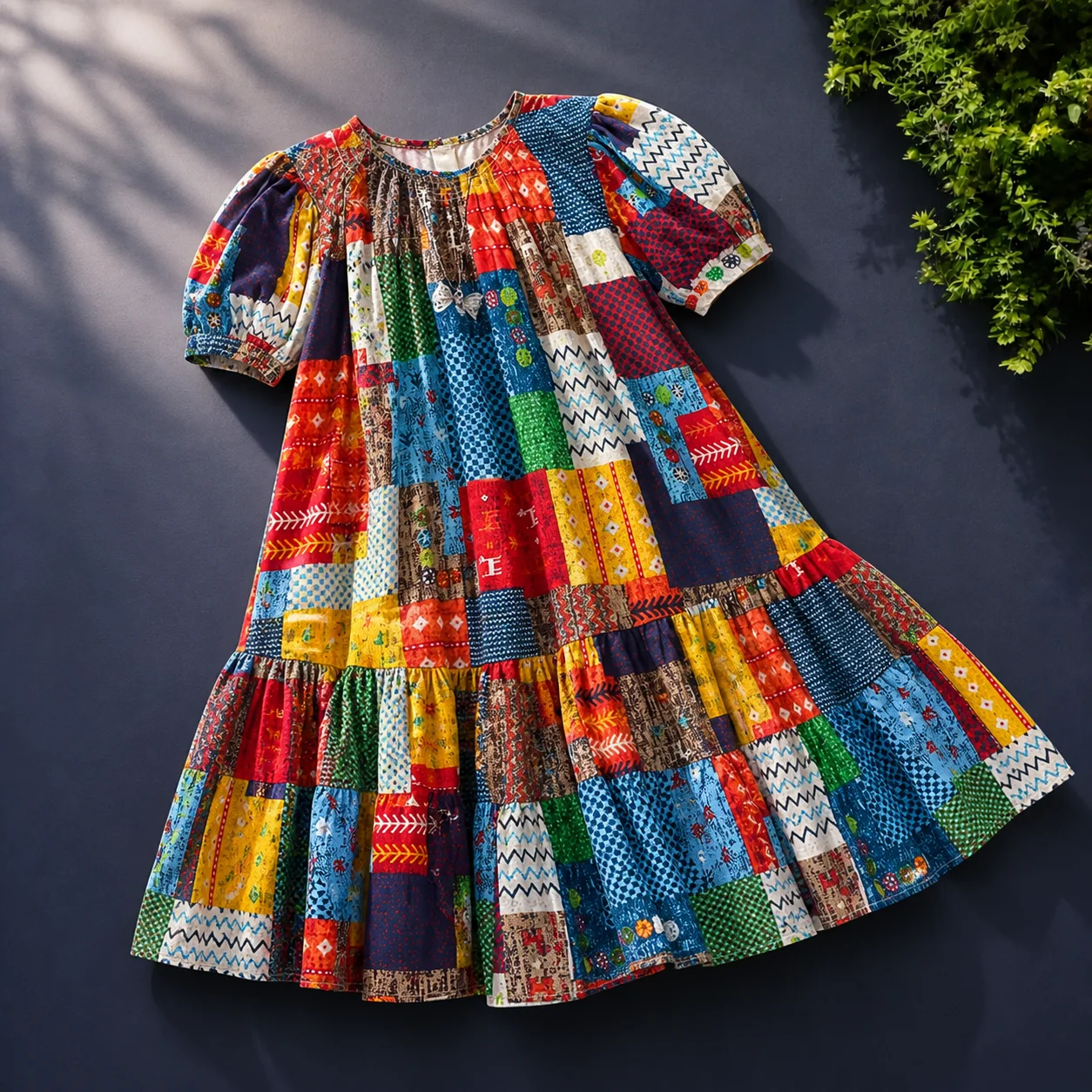 

Baby Girl Dress Kids Clothing Bohemian Patchwork Tiered Dresses For Girls Children Clothes Casual Summer Boho 6 8 9 10 13 Years