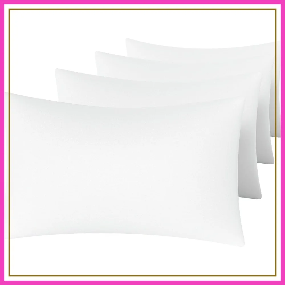 

Soft Queen Pillowcases Set of 4 - Envelope Closure, Breathable & Machine Washable 20x30 Inches