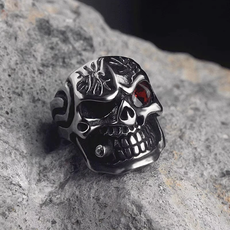 Street Retro Skeleton Star Ring for Men Silver Vintage Punk Gothic Art Fashion Hip Hop Rings Unisex Accessories Designer Jewelry #6