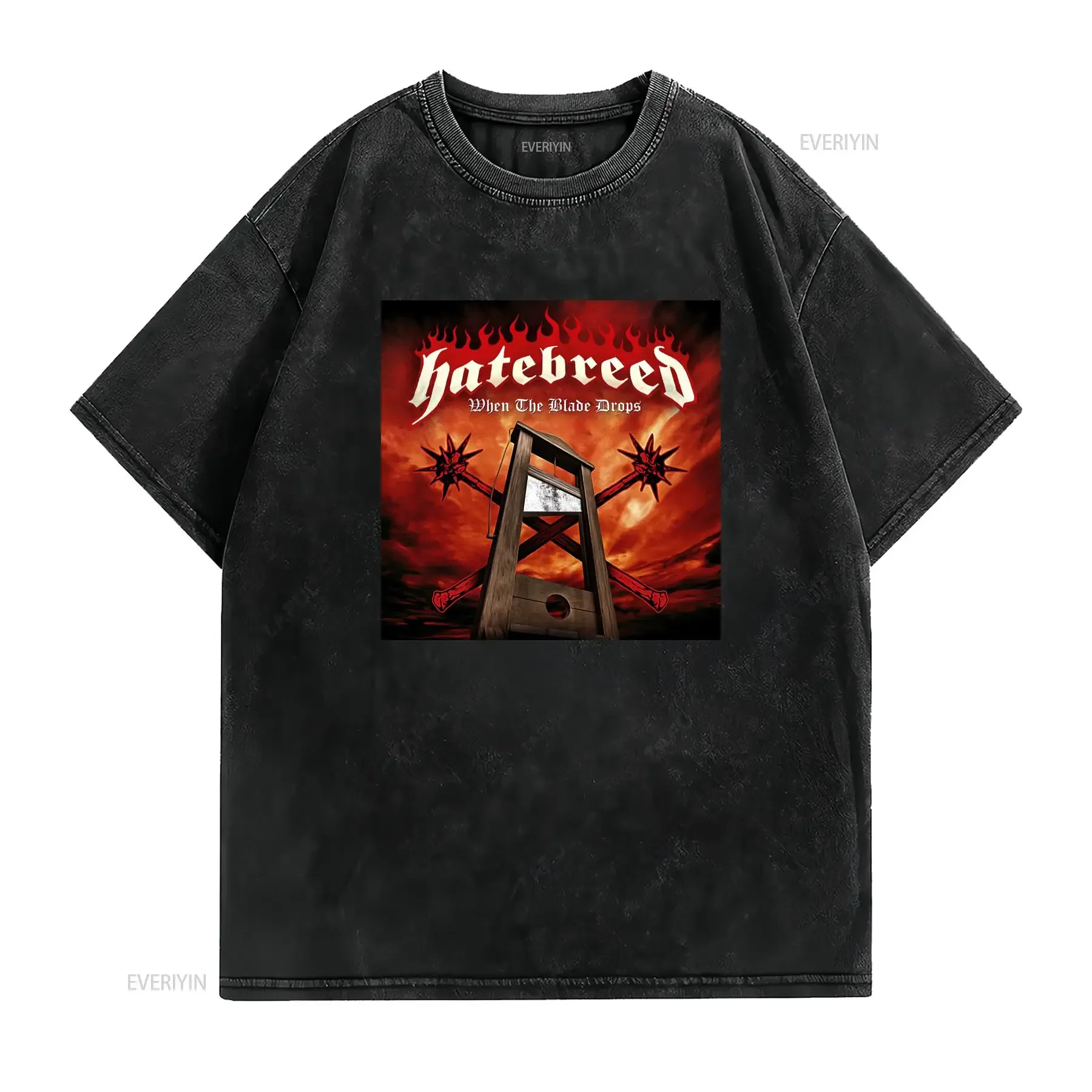 HATEBREED WHEN THE BLADE DROPS T Shirt  Black Cotton S to 5XL NB743 vintage Washed designer clothes streetwear fashion
