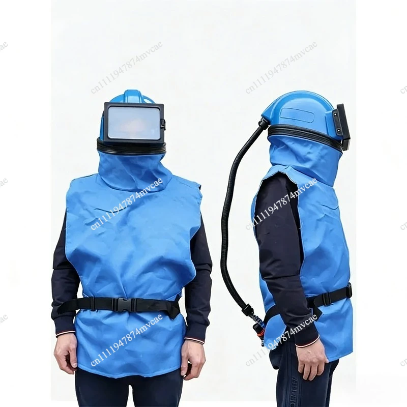 Air Conditioning Oxygen Supply Sandblasting Helmet Flat Glass Lens Sandblasting Cap One-piece Two-piece Sandblasting