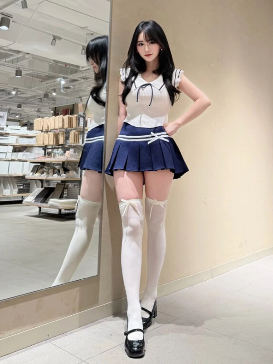 

Korean Style Knitted Top And Skirt Two-Piece Set Comfortable Breathable Summer Outfit Unique Stylish Casual Wear for Women