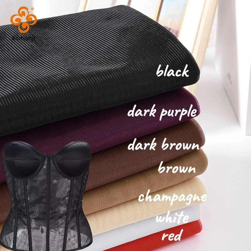 Soft Mesh Hourglass Waist Corset DIY Power Net Fabric Turtleneck Top Sheer Sewing Cloth Backing Dress Bottoming Clothing Tulle