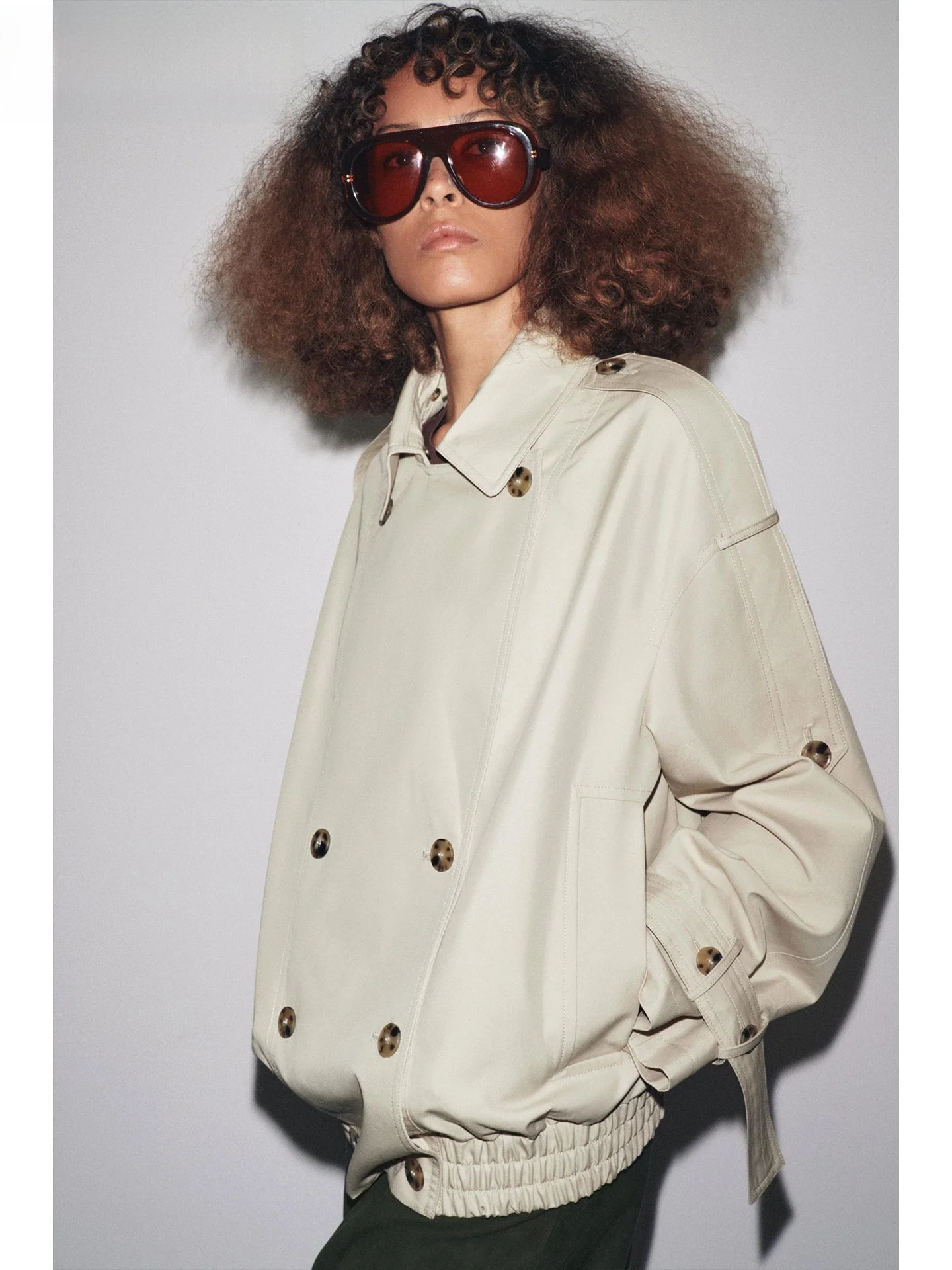 

ZAPRHA Faionable Versatile ort Length Long Sve Turn-down Collar Belted All-match Autumn New Arrival Women's Coat