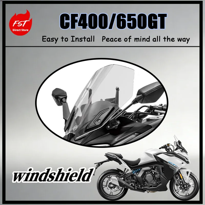 FOR CF400650GT Weather Resistant Front Windscreen Motorcycle Wind Deflector Heightened Riding Protection Screen Enhanced Comfort