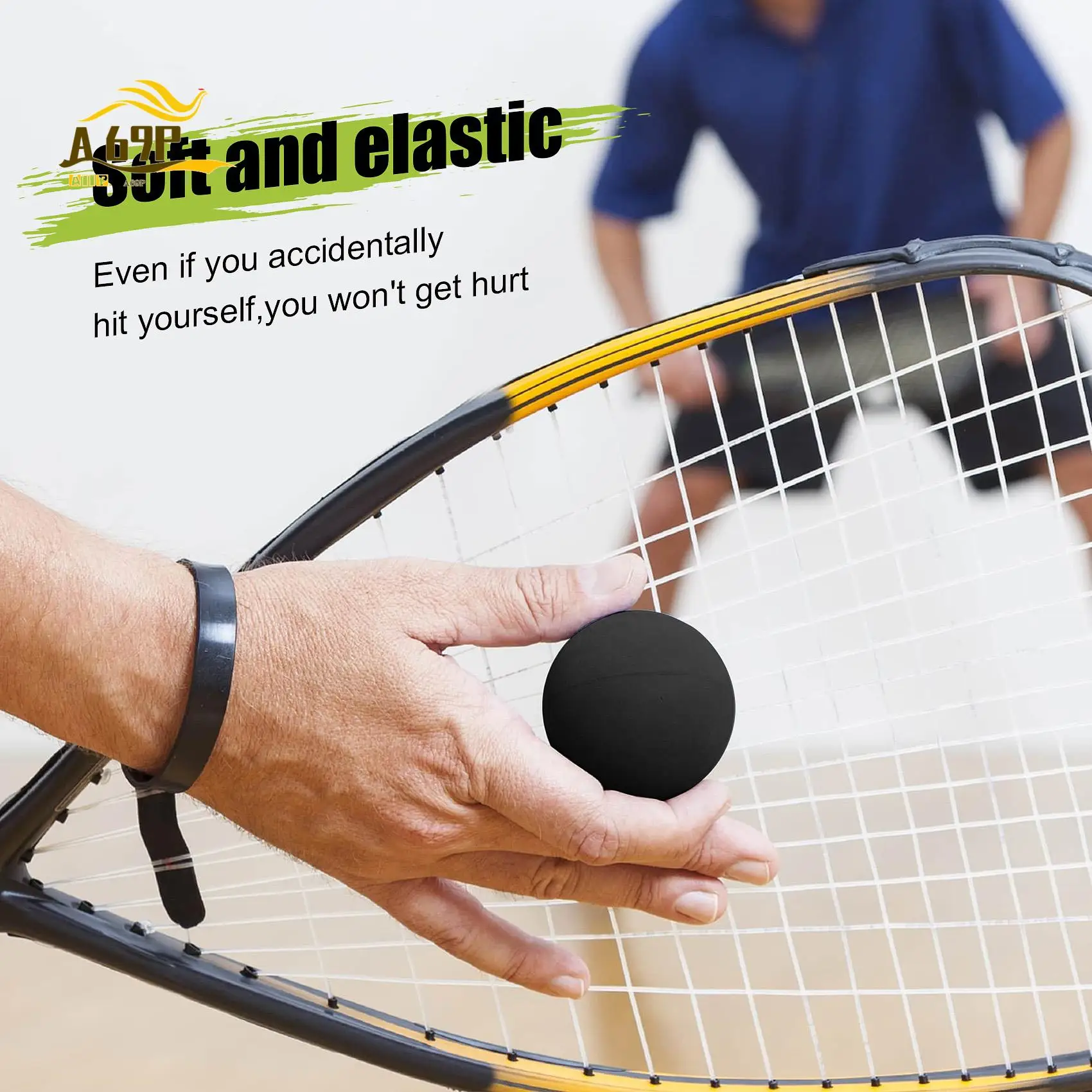 

A69P-Squash Ball Blue Dot Быстрая скорость Спортивные резиновые мячи Профессиональный игрок Соревнования Сквош (3 шт.)