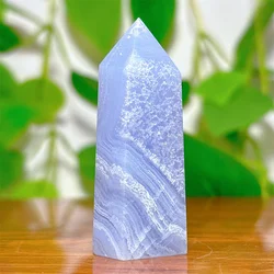 Blue Lace Agate Tower Crystal Natural Quartz Stone Home Decoration Minerals Mini Craft Beautiful Gifts Energy Healing Love