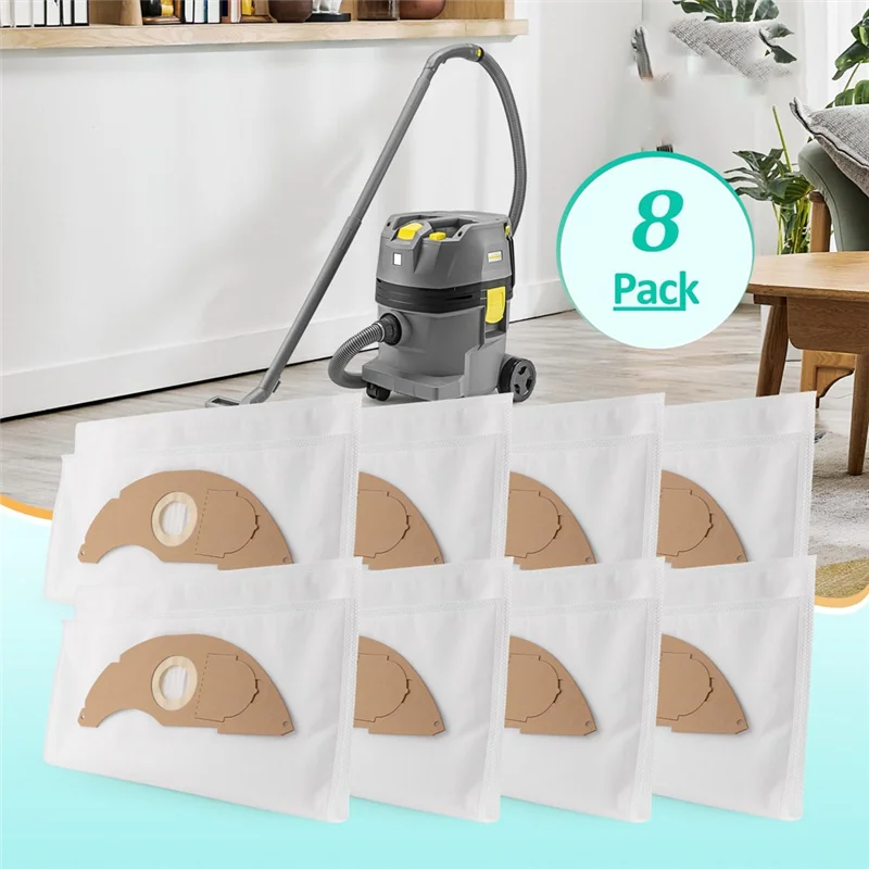 مجموعة ABLD مكونة من 8 أكياس مكنسة كهربائية بديلة لـ Karcher NT 22/1- ملحقات أكياس المكنسة الكهربائية #4