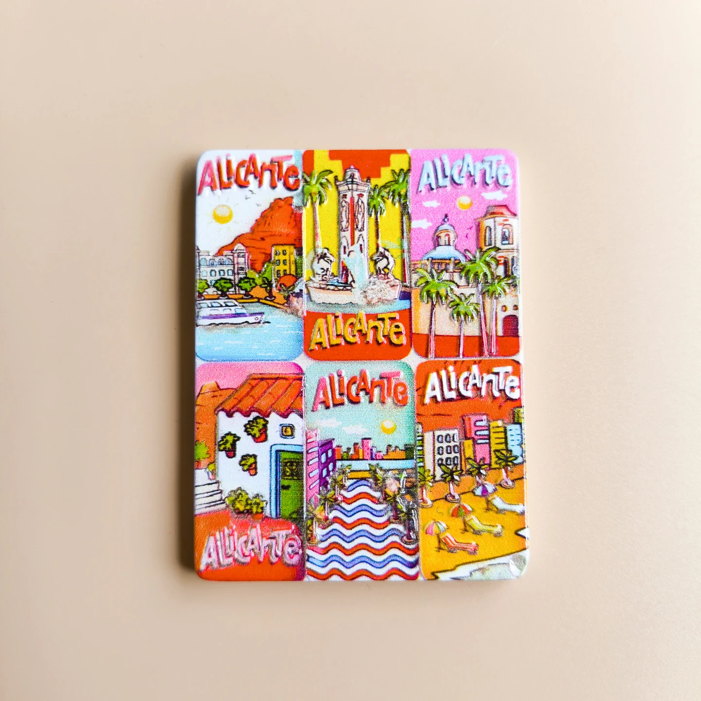 Imán para Refrigerador de Alicante, España, Estilo 3D, Paisaje Urbano, Recuerdo, Imán para Decoración del Hogar, Regalo