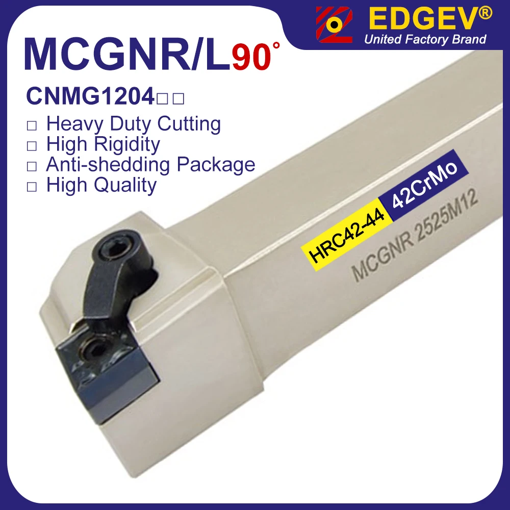 

EDGEV MCGNR1616H12 MCGNR2020K12 MCGNR2525M12 MCGNR3232 External Turning Tool,MCGNR MCGNL CNC Lathe Cutter Bar,CNMG Tool Holder