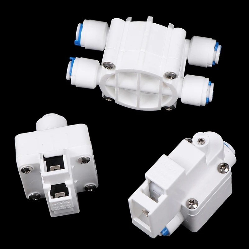 RO Water Tank High / Low Pressure Switch Normally Closed / Open 1/4" OD Hose Connection For Reverse Osmosis System Pump Motor