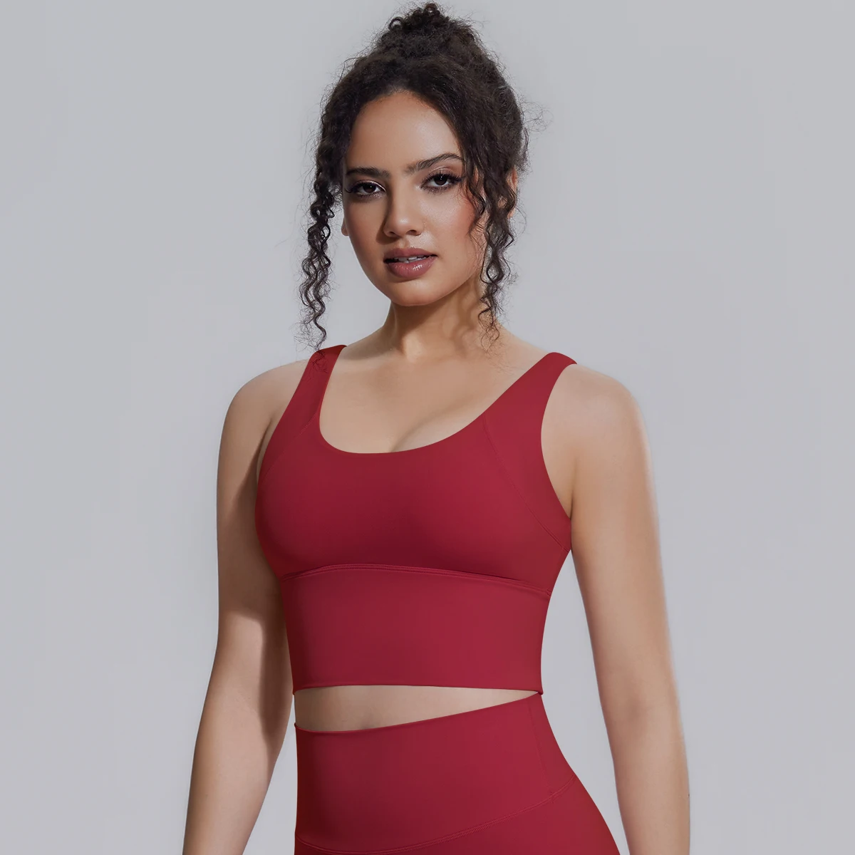 Damen Sommer Yoga-BH Unterwäsche Stoßfester Sport-BH mit schönem V-förmigem Rücken, Fitness Yoga Tank Top BH mit Brustpolster ﻿ – Detail 38