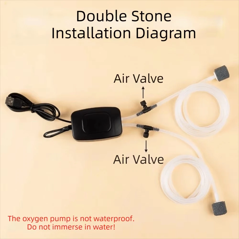 Mini Aquarium Air Pump Kit Oxygen Pump with Air Stone,Silent High Energy Efficient,USB Aquarium Filter, Fishing Tank Accessories