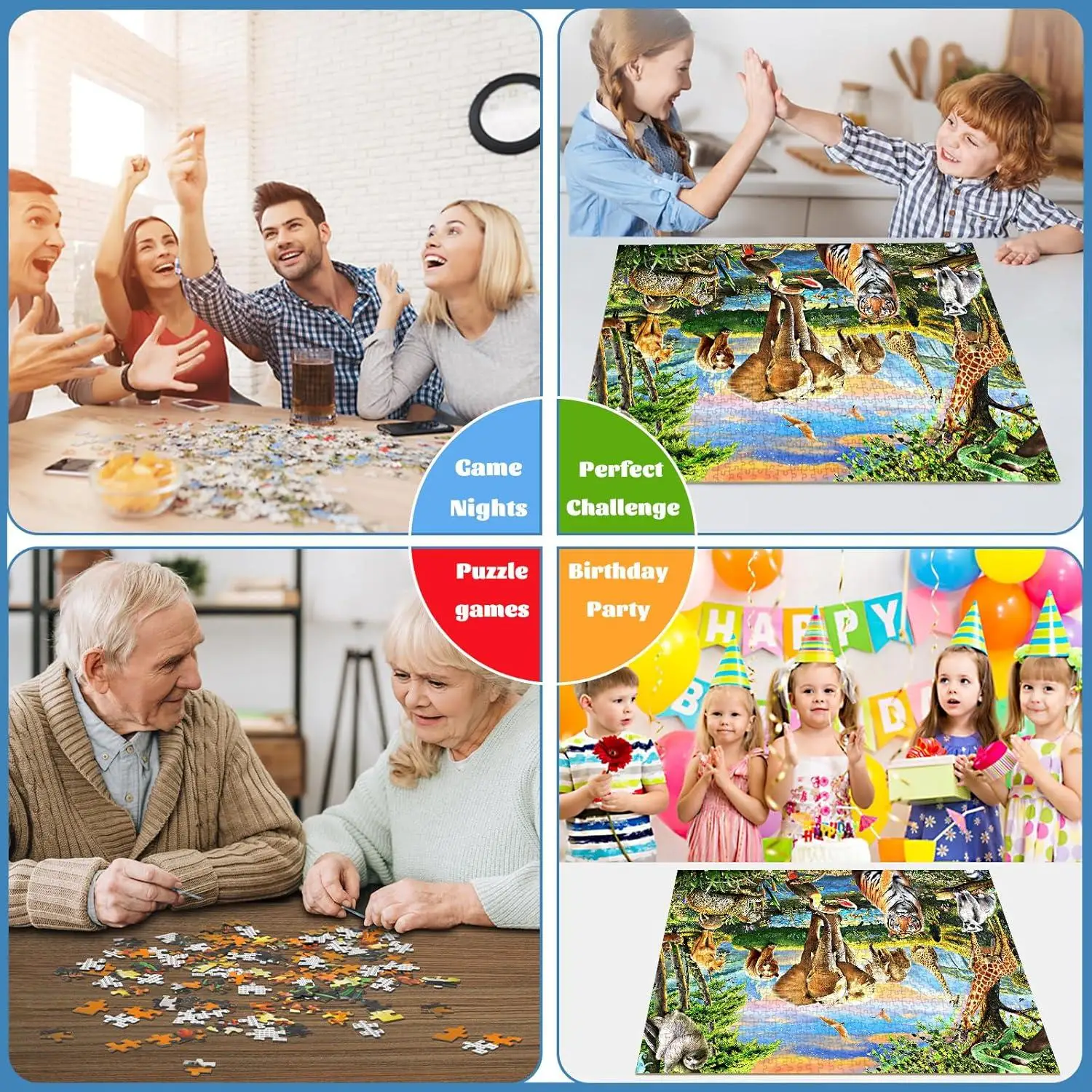 Puzzle da 150/300/500/1000 pezzi per adulti Puzzle del mondo degli animali Gioco notturno impegnativo per la decorazione della casa Regalo di compleanno